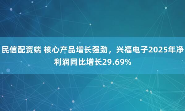 民信配资端 核心产品增长强劲，兴福电子2025年净利润同比增长29.69%