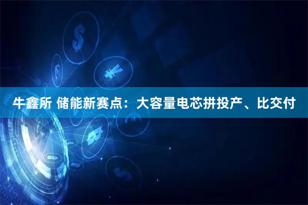 牛鑫所 储能新赛点:大容量电芯拼投产、比交付