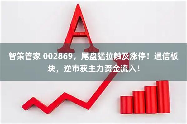 智策管家 002869,尾盘猛拉触及涨停!通信板块,逆市获主力资金流入!